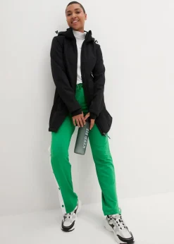 Damen bonprix Jacken & Mäntel|Bekleidung·Hosen|wasserabweisende Funktions-Softshell-Longjacke, Kuschelfleece