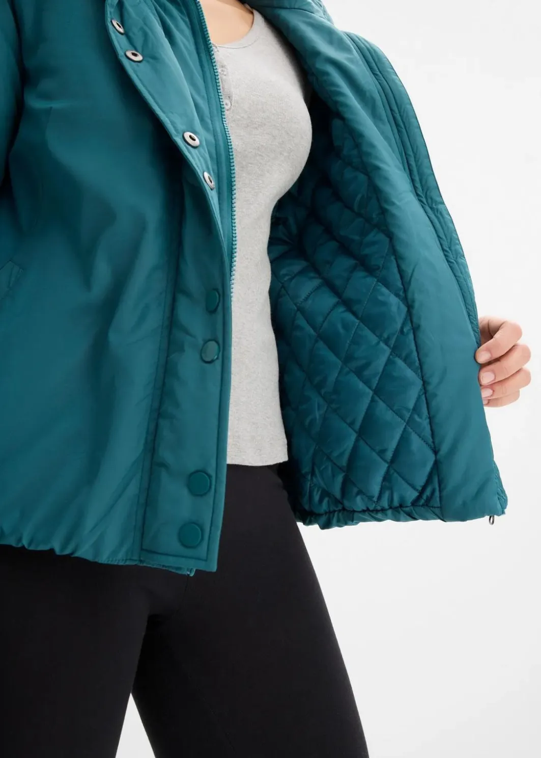 Damen bonprix Jacken & Mäntel|Bekleidung·Hosen|Wasserabweisende Funktions-Jacke, 2in1 Optik