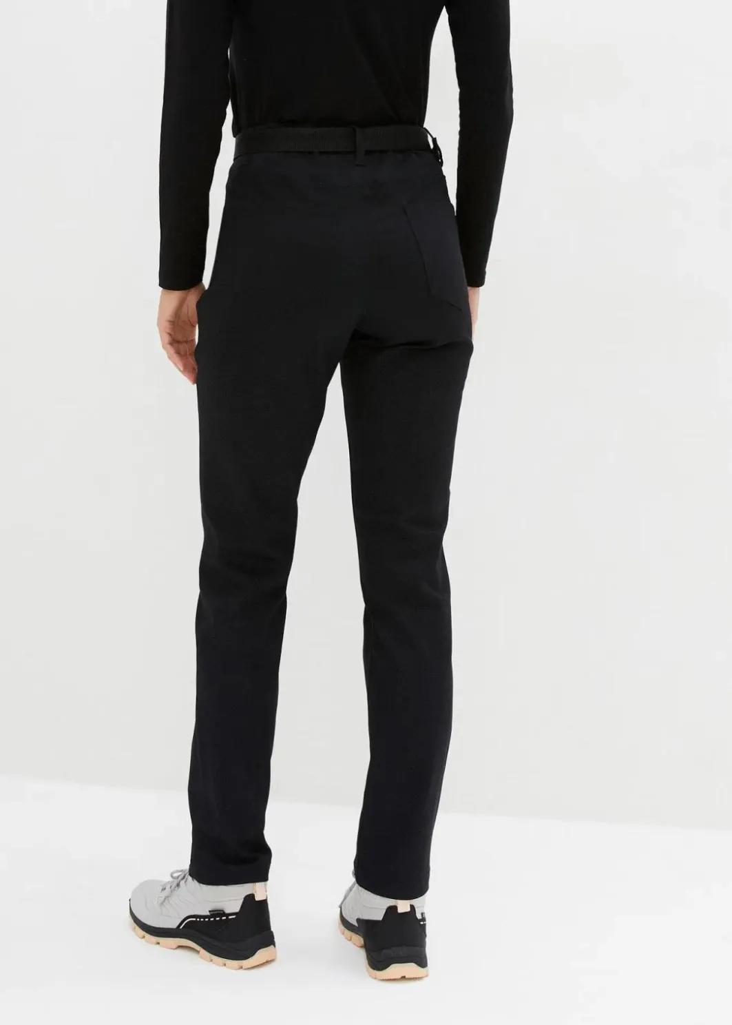 Damen bonprix Outdoorbekleidung|Sportbekleidung|Wasserabweisende Funktionshose aus Stretch-Twill mit Gürtel