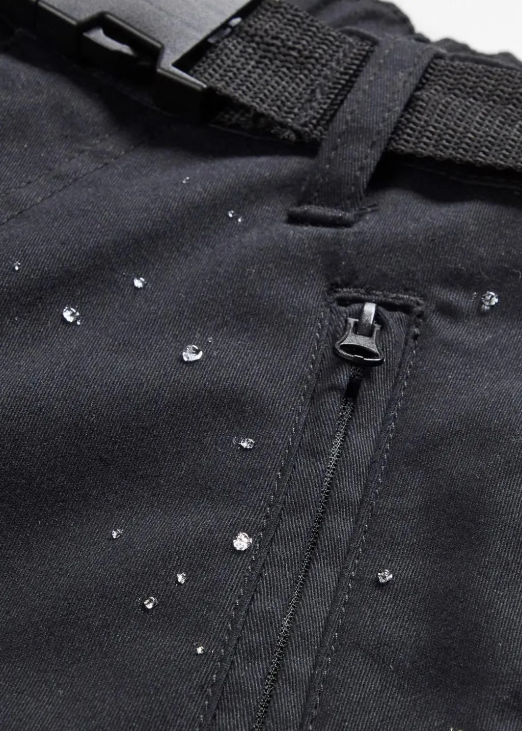 Damen bonprix Outdoorbekleidung|Sportbekleidung|Wasserabweisende Funktionshose aus Stretch-Twill mit Gürtel