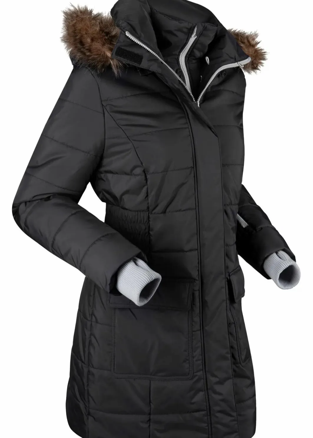 Clearance wasserabweisende Funktions-Longjacke in 2-in-1-Optik, gesteppt Damen Bekleidung·Hosen|Jacken & Mäntel