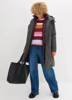 Damen bonprix Bekleidung·Hosen|Jacken & Mäntel|Wasserabweisende Outdoorjacke, 2in1-Optik