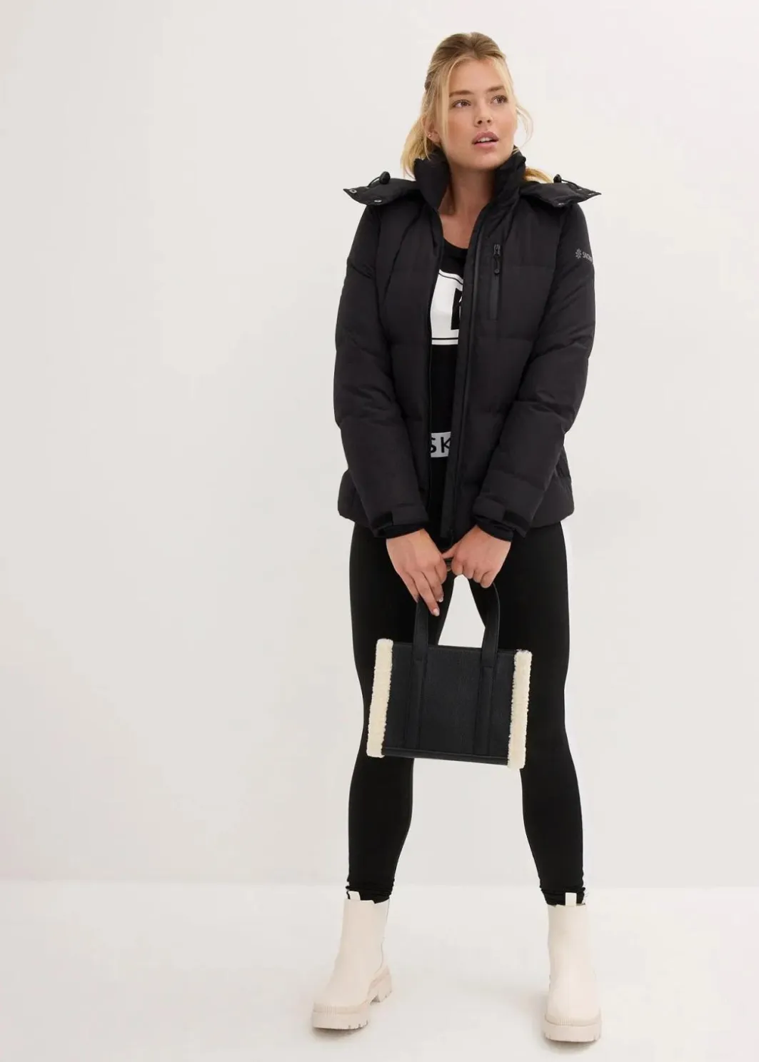 Damen bonprix Bekleidung·Jumpsuits|Bekleidung·Sweat|wasserabweisende Ski Daunenjacke mit wärmeisolierender Funktion