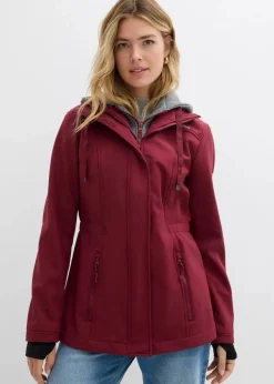 Damen bonprix Jacken & Mäntel|Bekleidung·Hosen|wasserabweisende Softshell-Longjacke, 2 in 1-Optik