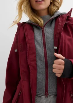 Damen bonprix Jacken & Mäntel|Bekleidung·Hosen|wasserabweisende Softshell-Longjacke, 2 in 1-Optik