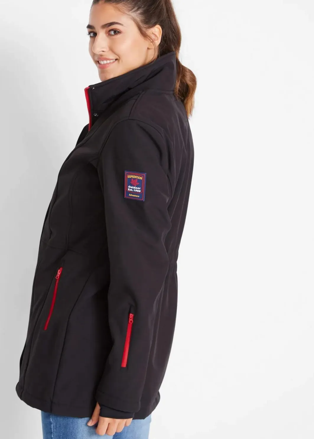 Outlet wasserabweisende Stretch-Softshell-Longjacke Damen Bekleidung·Hosen|Jacken & Mäntel