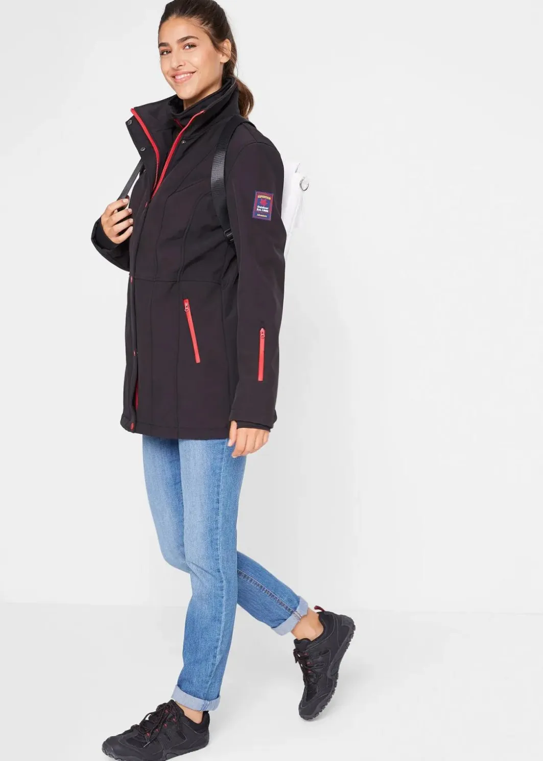 Outlet wasserabweisende Stretch-Softshell-Longjacke Damen Bekleidung·Hosen|Jacken & Mäntel