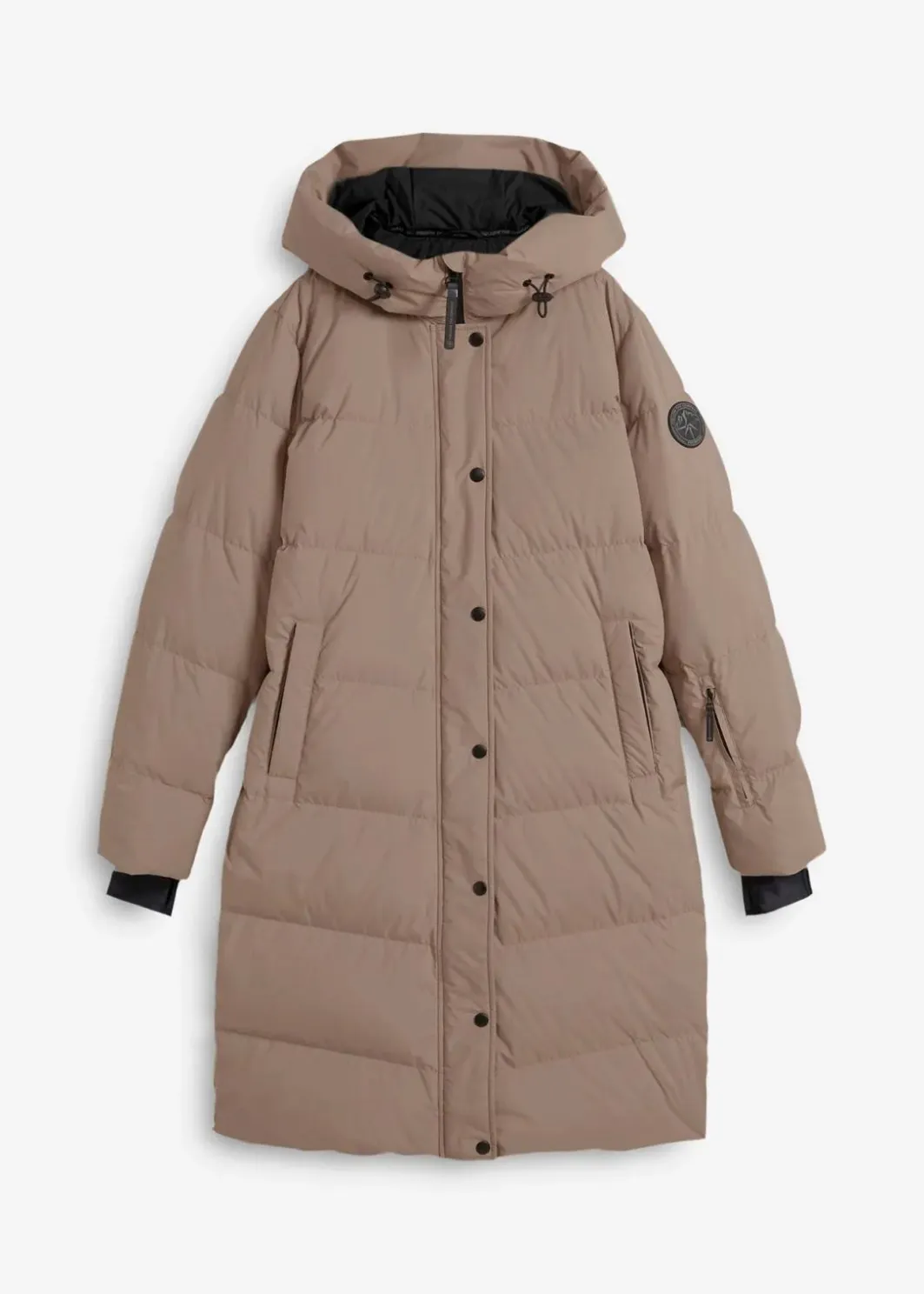 Damen bonprix Nachhaltigere Materialien|Jacken & Mäntel|wasserabweisender Daunenmantel mit bedrucktem Innenfutter