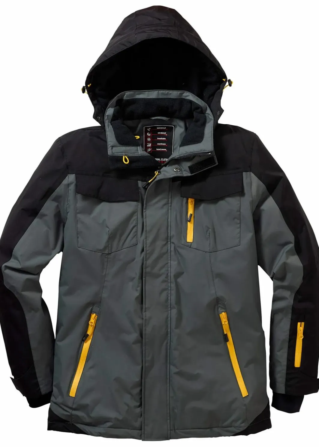 Discount wasserdichte Funktionsjacke mit abnehmbarer Kapuze Herren Große Größen|Outdoorbekleidung