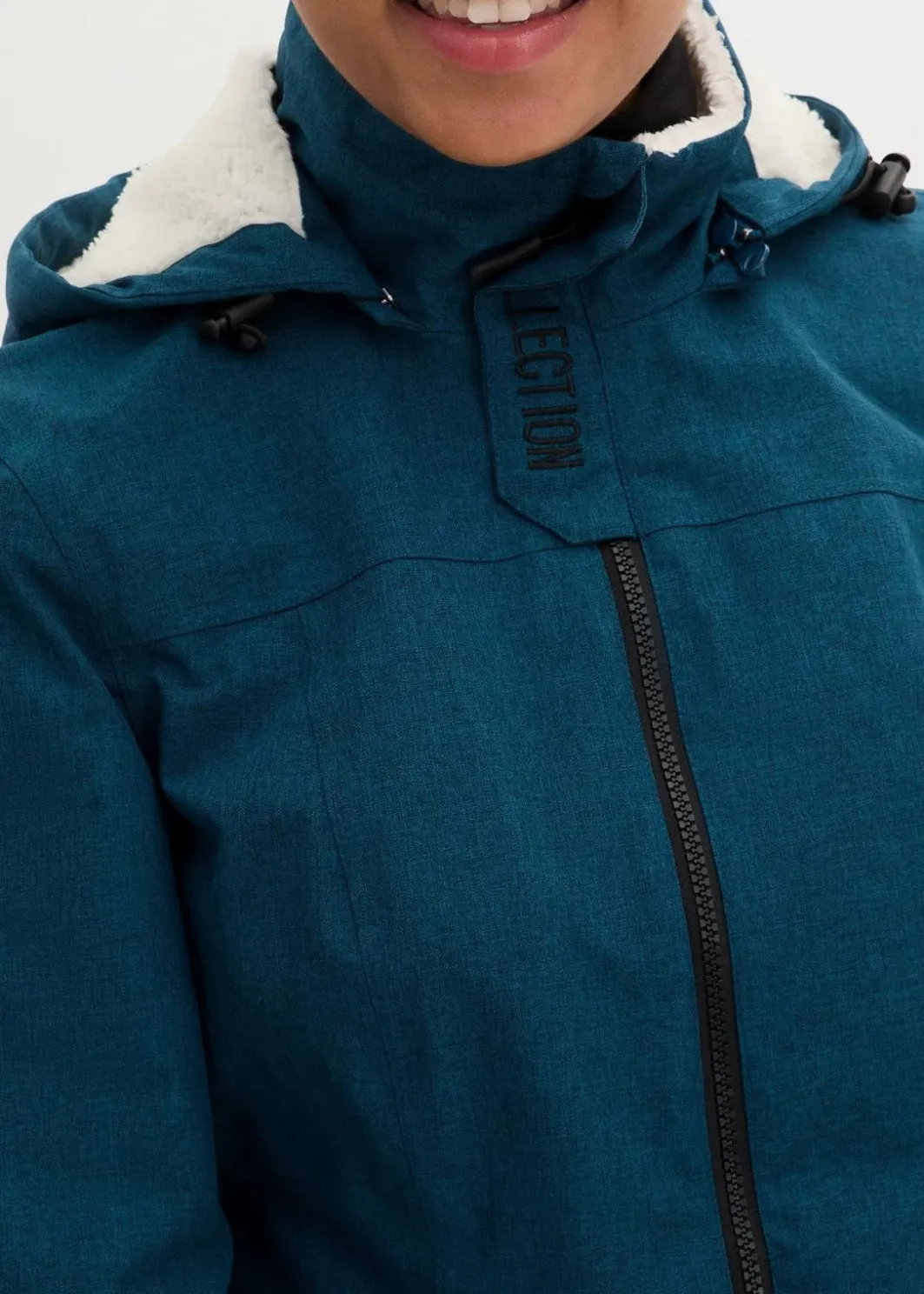 Damen bonprix Jacken & Mäntel|Bekleidung·Hosen|wasserdichte Funktions-Outdoor-Longjacke mit Teddyfleece