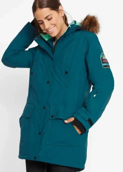 Damen bonprix Bekleidung·Hosen|Jacken & Mäntel|wasserdichte Funktions-Outdoor-Longjacke mit Kapuze