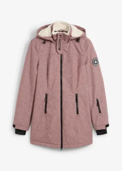 Damen bonprix Bekleidung·Hosen|Jacken & Mäntel|wasserdichte Funktions-Outdoor-Longjacke mit Teddyfleece