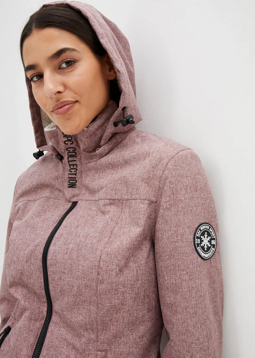 Damen bonprix Bekleidung·Hosen|Jacken & Mäntel|wasserdichte Funktions-Outdoor-Longjacke mit Teddyfleece