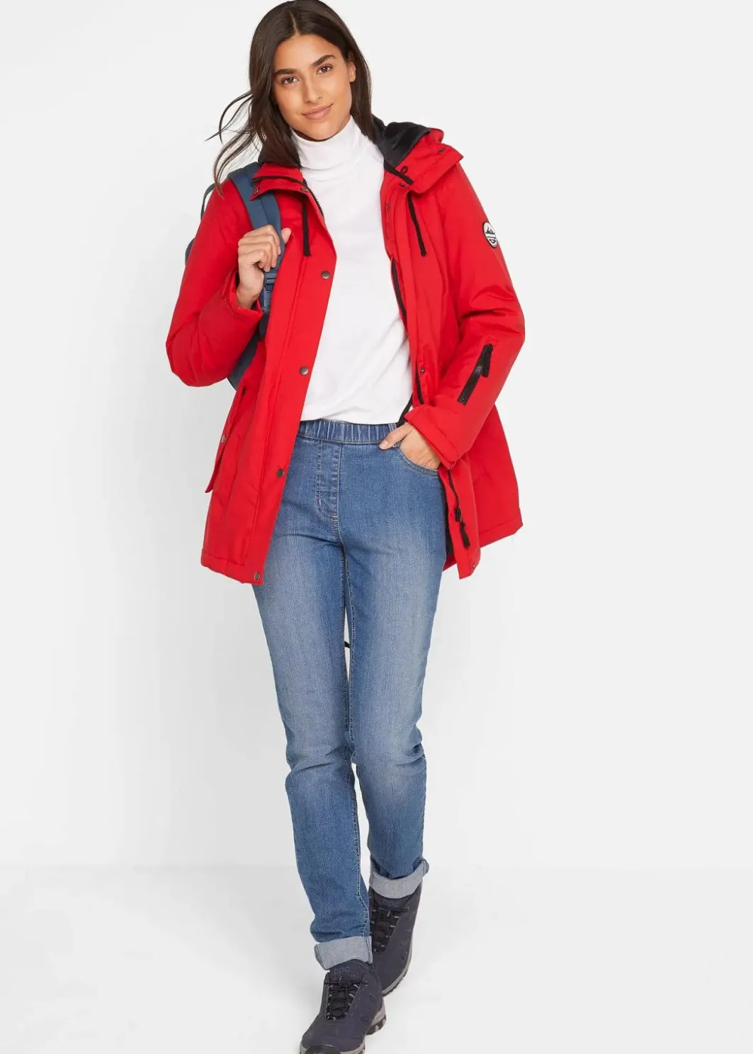 Damen bonprix Bekleidung·Hosen|Jacken & Mäntel|wasserdichte Funktions-Parka mit Kapuze