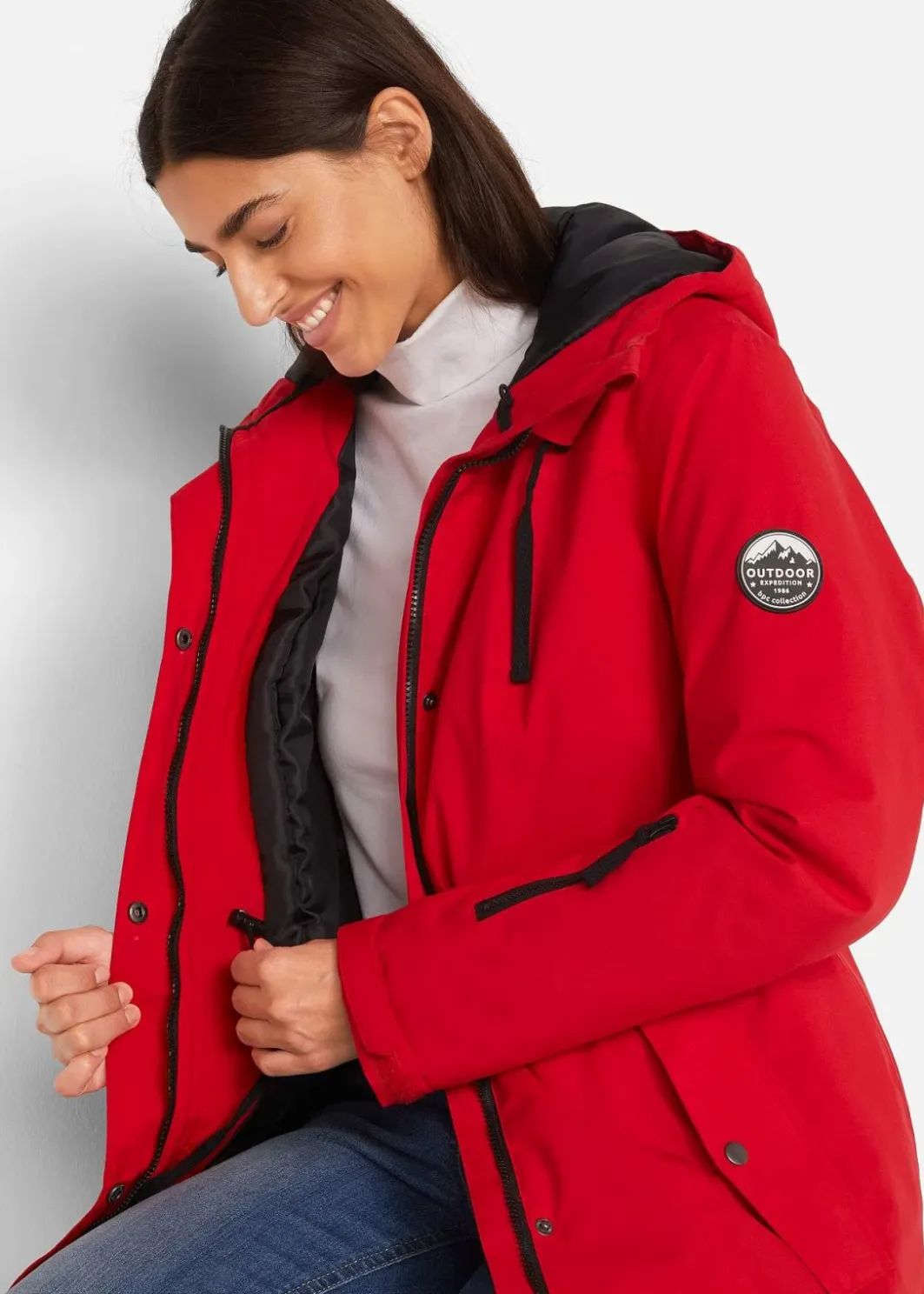 Damen bonprix Bekleidung·Hosen|Jacken & Mäntel|wasserdichte Funktions-Parka mit Kapuze