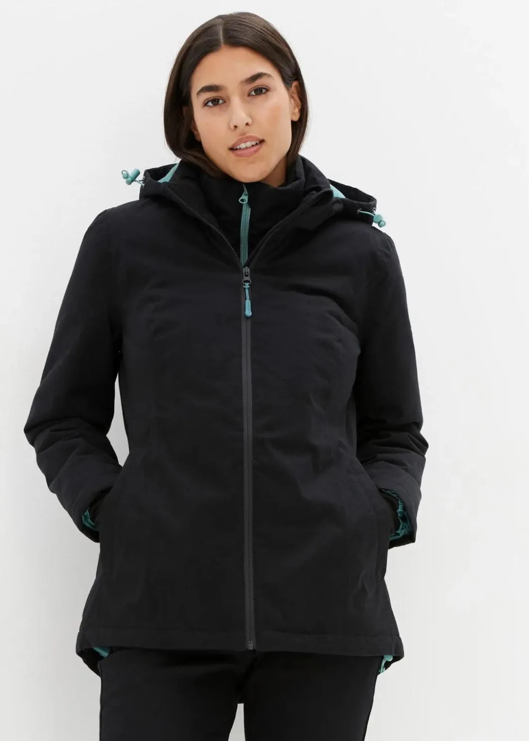 Damen bonprix Jacken & Mäntel|Sportbekleidung|Wasserdichte 2in1 Optik Funktions-Jacke
