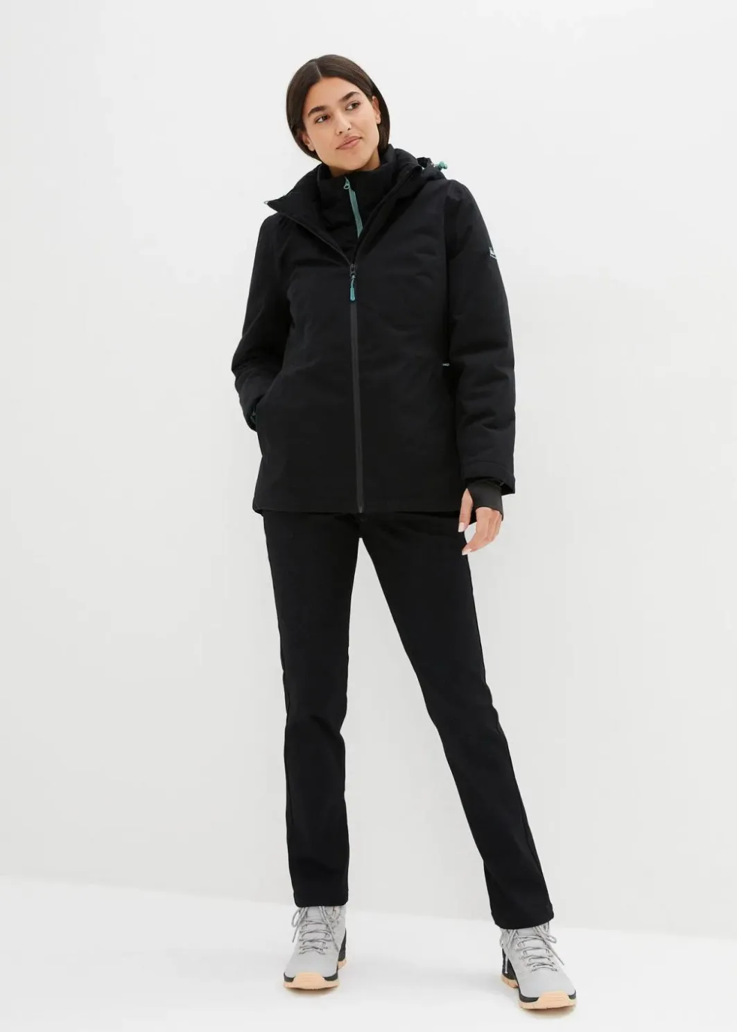 Damen bonprix Jacken & Mäntel|Sportbekleidung|Wasserdichte 2in1 Optik Funktions-Jacke