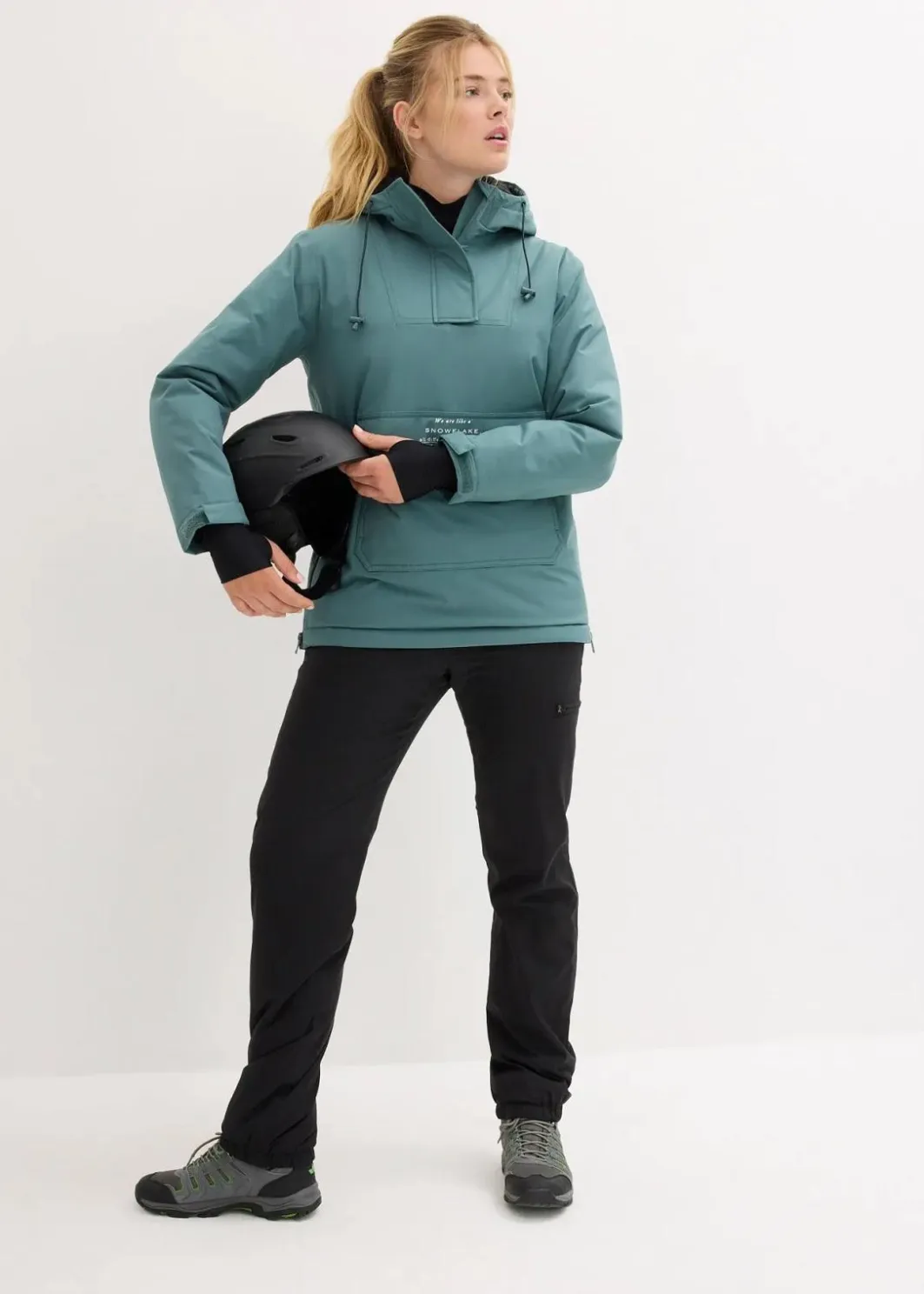 Damen bonprix Bekleidung·Jumpsuits|Bekleidung·Sweat|wasserdichte Ski Funktions-Schlupfjacke mit Fleece-Futter
