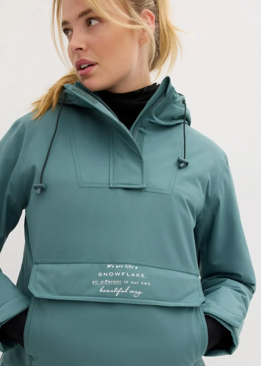 Damen bonprix Bekleidung·Jumpsuits|Bekleidung·Sweat|wasserdichte Ski Funktions-Schlupfjacke mit Fleece-Futter
