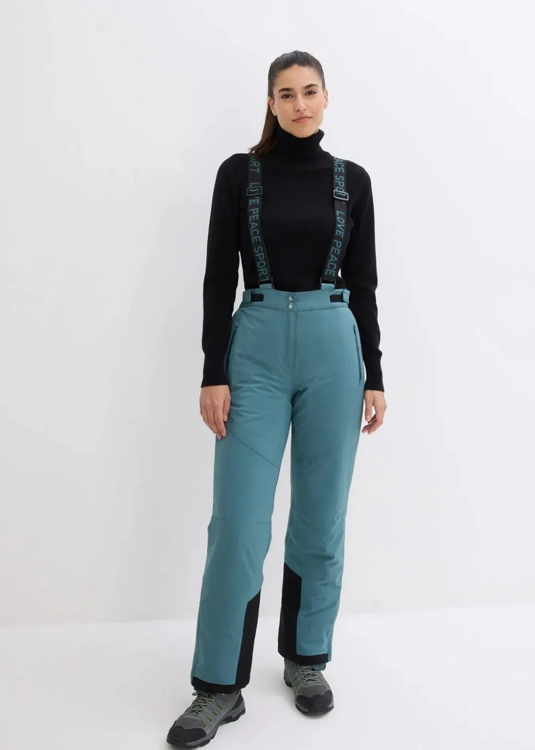 Clearance wasserdichte Ski Funktions-Thermohose mit abnehmbaren Trägern Damen Hosen|Sportbekleidung