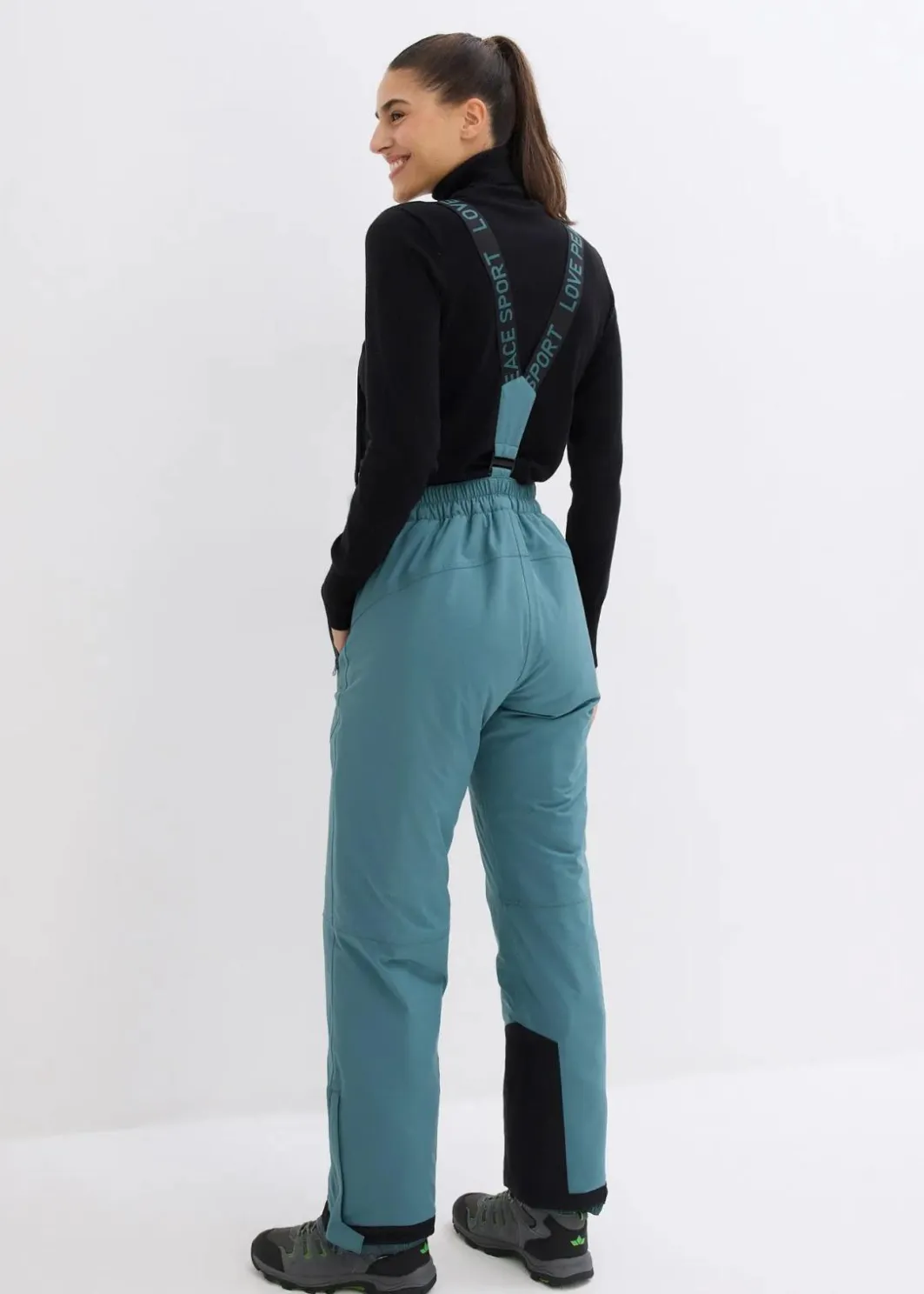 Clearance wasserdichte Ski Funktions-Thermohose mit abnehmbaren Trägern Damen Hosen|Sportbekleidung