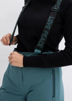 Clearance wasserdichte Ski Funktions-Thermohose mit abnehmbaren Trägern Damen Hosen|Sportbekleidung