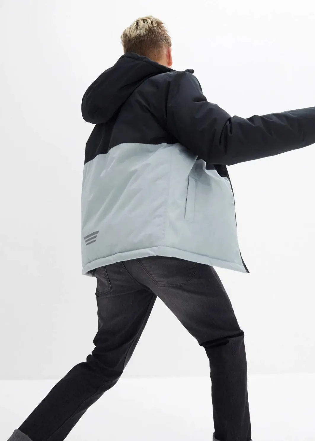 Hot wasserdichte Winterjacke im Colourblocking mit Kapuze Kinder Jungen 9-16 Jahre·Jacken & Outdoor|Jungen 2-8 Jahre·Nachhaltigere Materialien