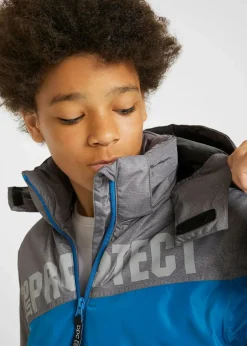 wasserdichte Winterjacke im Colourblocking mit Kapuze Kinder Jungen 9-16 Jahre·Jacken & Outdoor|Jungen 2-8 Jahre·Nachhaltigere Materialien