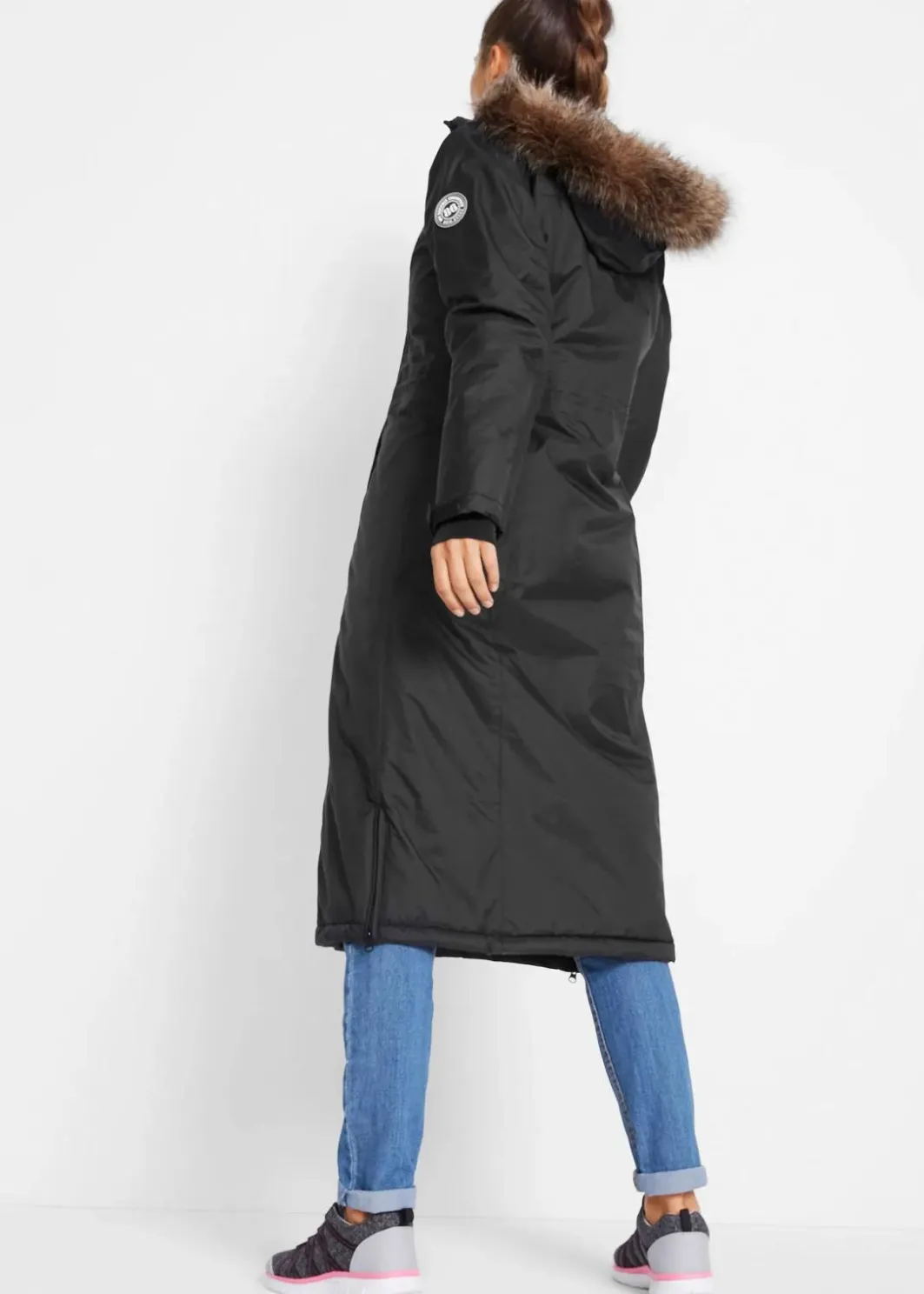 Damen bonprix Bekleidung·Hosen|Jacken & Mäntel|wasserdichter Outdoor-Mantel mit Fellimitat