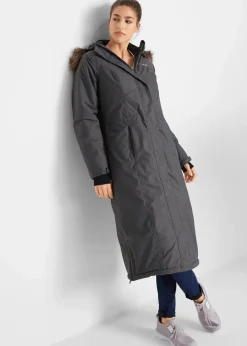 Damen bonprix Jacken & Mäntel|Bekleidung·Hosen|wasserdichter Outdoor-Mantel mit Fellimitat