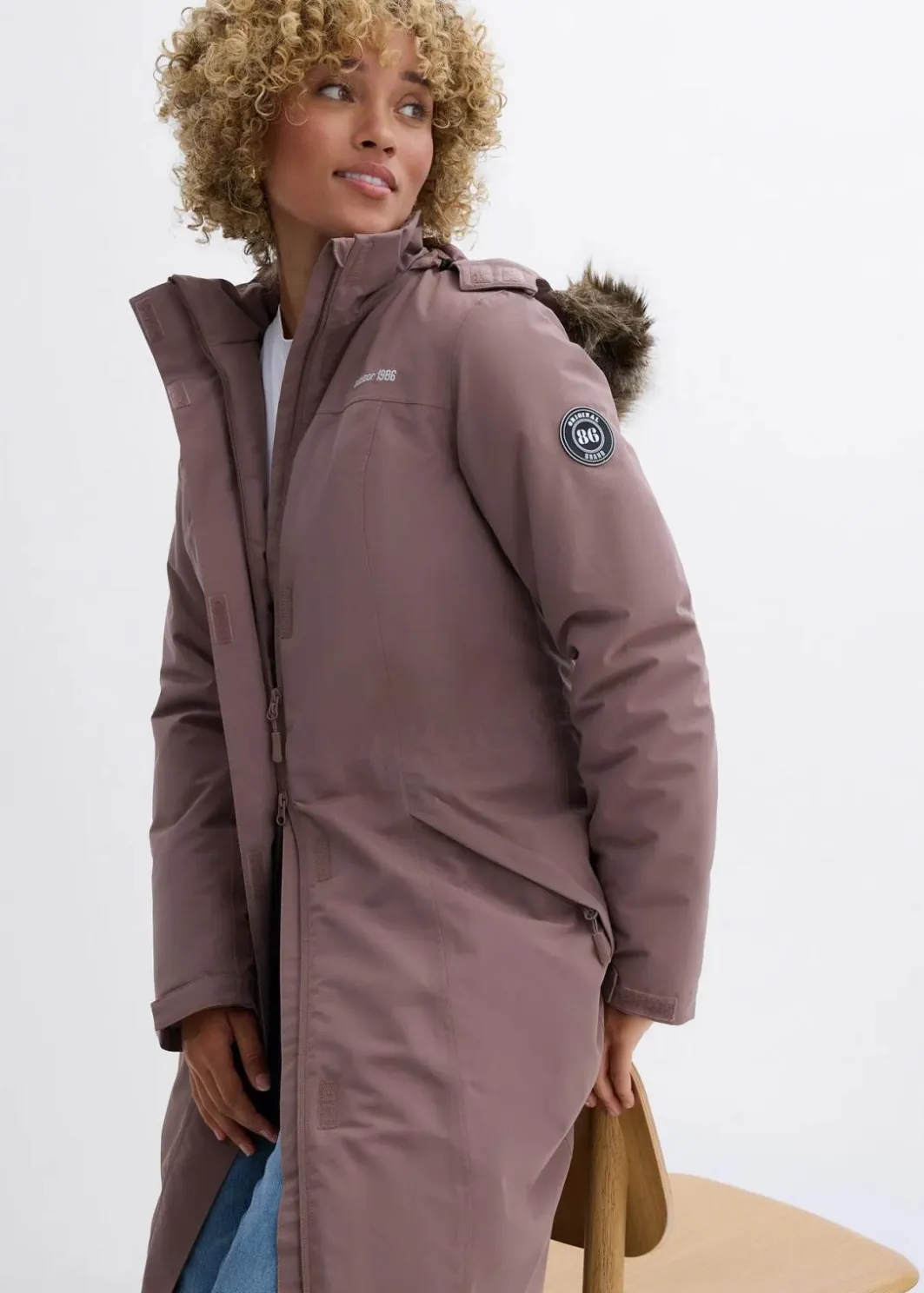 Discount wasserdichter Outdoor-Mantel mit Fellimitat Damen Jacken & Mäntel|Bekleidung·Hosen