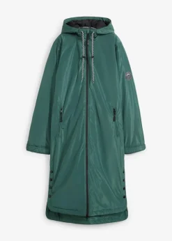 Damen bonprix Nachhaltigere Materialien|Jacken & Mäntel|wasserdichter, wattierter Regenmantel in Midi-Länge