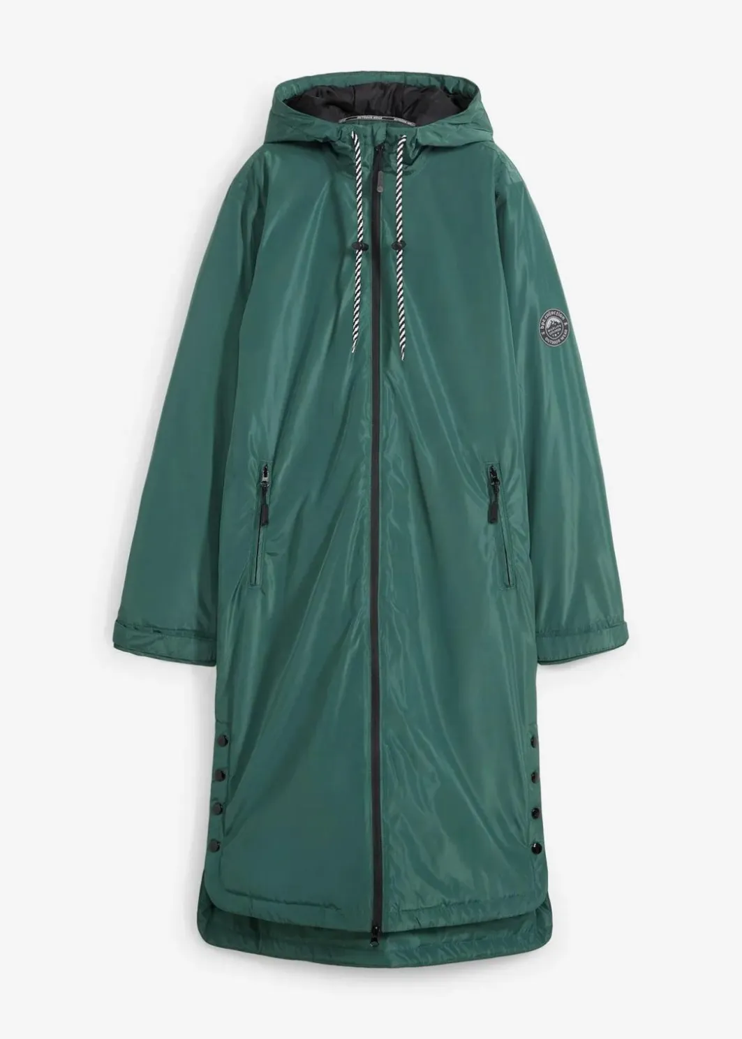Damen bonprix Nachhaltigere Materialien|Jacken & Mäntel|wasserdichter, wattierter Regenmantel in Midi-Länge