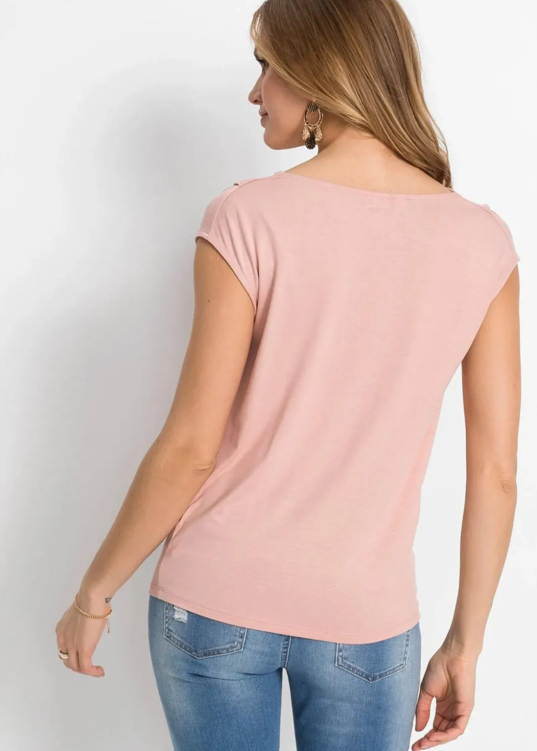 Damen bonprix Nachhaltigere Materialien|Shirts & Tops|Wasserfall-Shirt aus Viskose-Mix