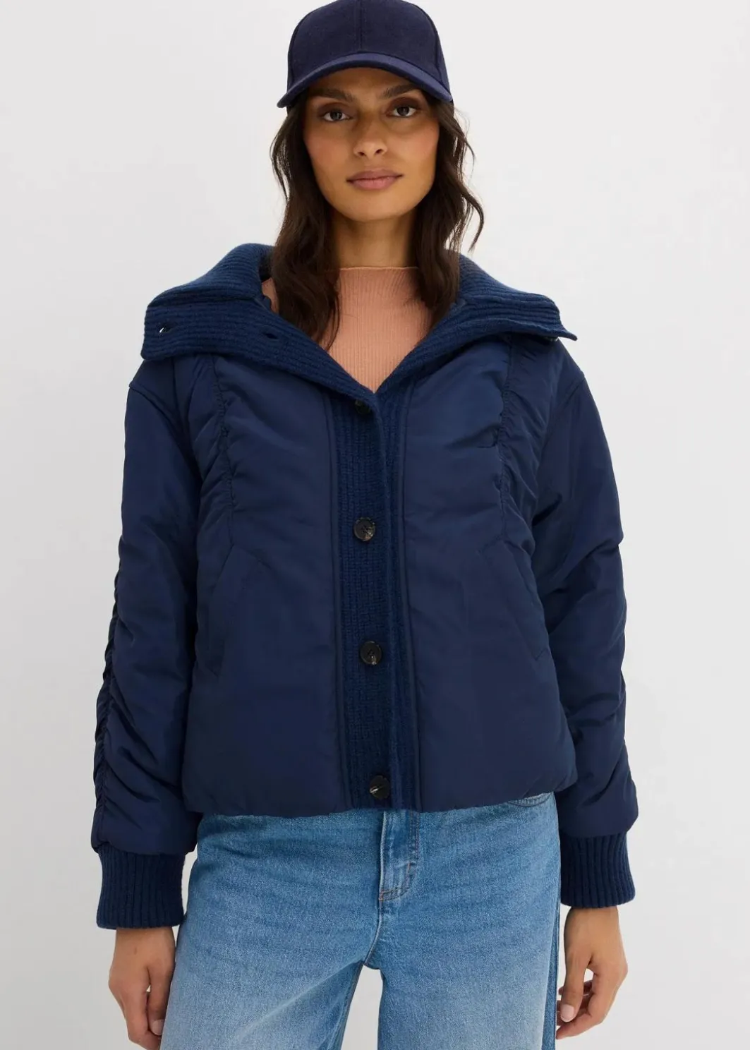 Discount Wattierte Jacke mit Strickbündchen Damen Nachhaltigere Materialien|Jacken & Mäntel