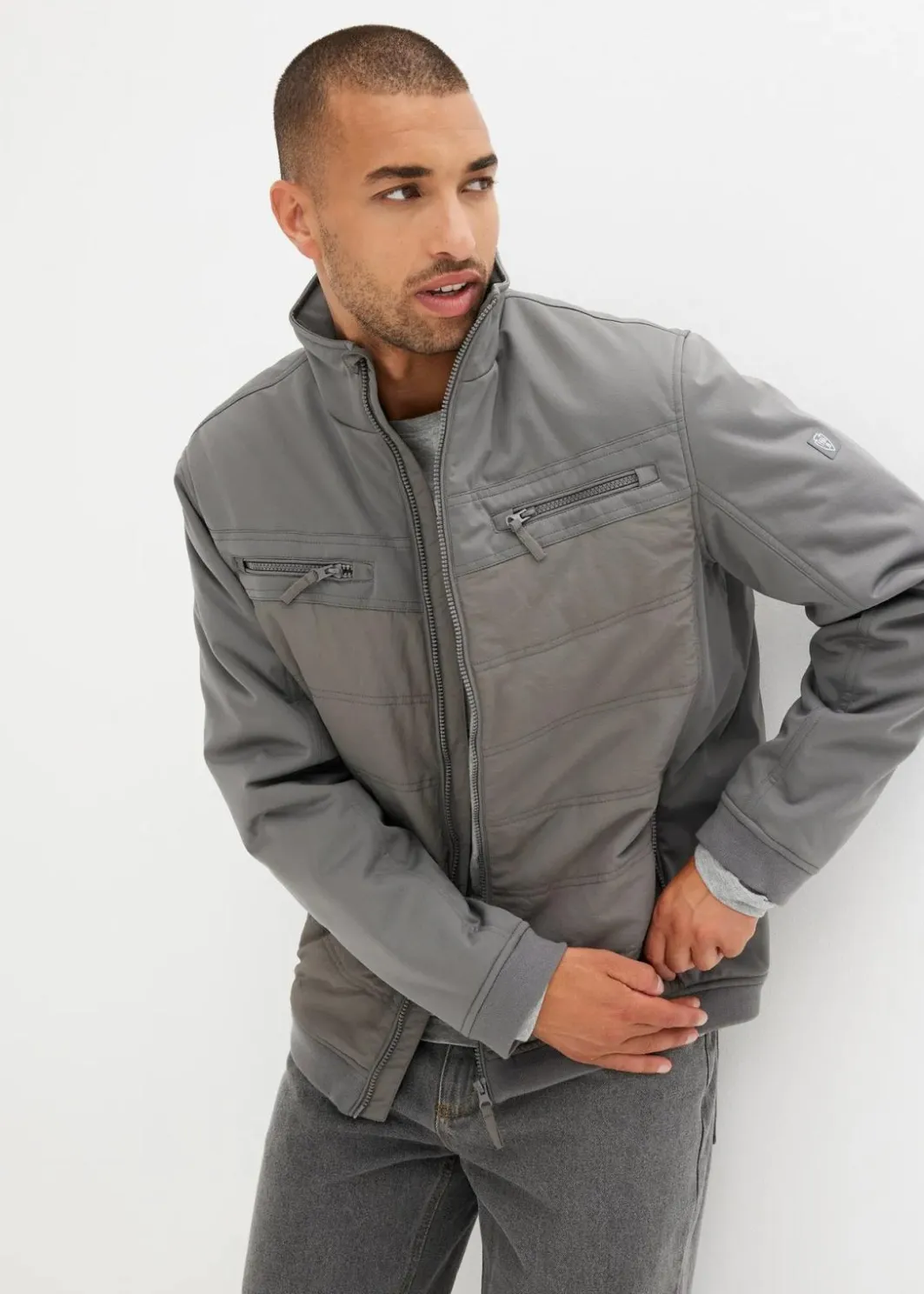 New wattierte Softshelljacke in Blousonform Herren Große Größen|Outdoorbekleidung