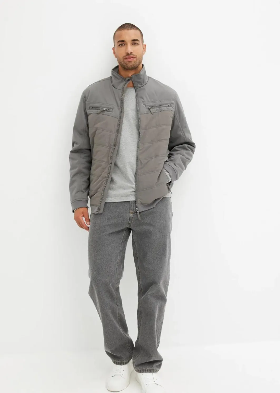 New wattierte Softshelljacke in Blousonform Herren Große Größen|Outdoorbekleidung