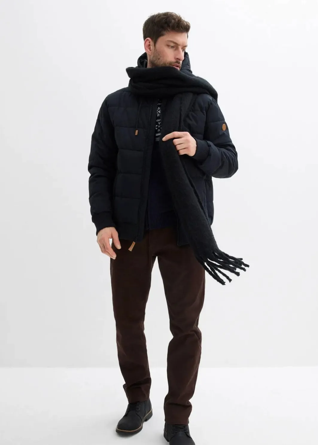 Hot wattierte Steppjacke in Blousonform Herren Jacken & Mäntel|Große Größen