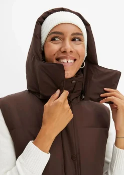 Outlet Wattierte Steppweste mit abnehmbarer Kapuze Damen Nachhaltigere Materialien|Jacken & Mäntel
