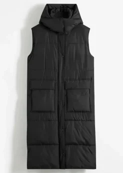 Damen bonprix Nachhaltigere Materialien|Jacken & Mäntel|Wattierte Steppweste mit abnehmbarer Kapuze