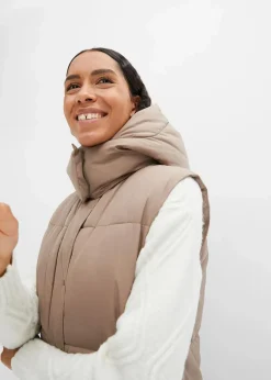 Discount Wattierte Steppweste mit abnehmbarer Kapuze Damen Bekleidung·Hosen|Jacken & Mäntel