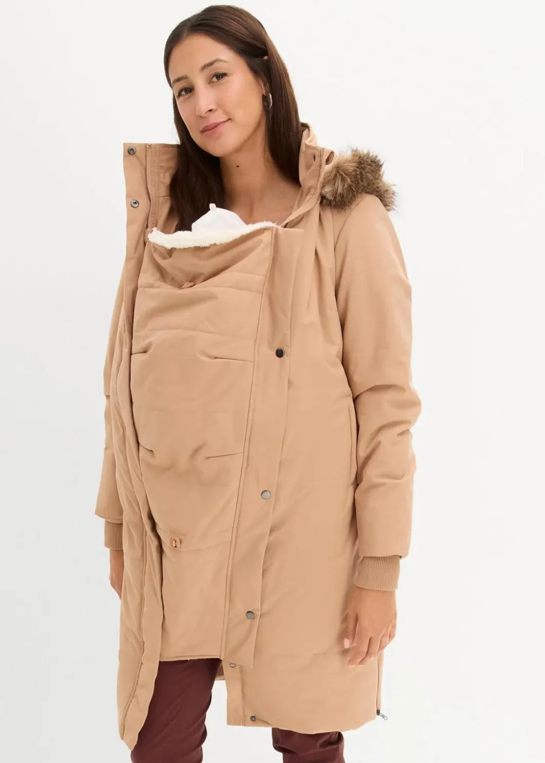 Damen bonprix Nachhaltigere Materialien|Umstandsmode|Wattierter 3-in-1 Umstands- und Tragemantel