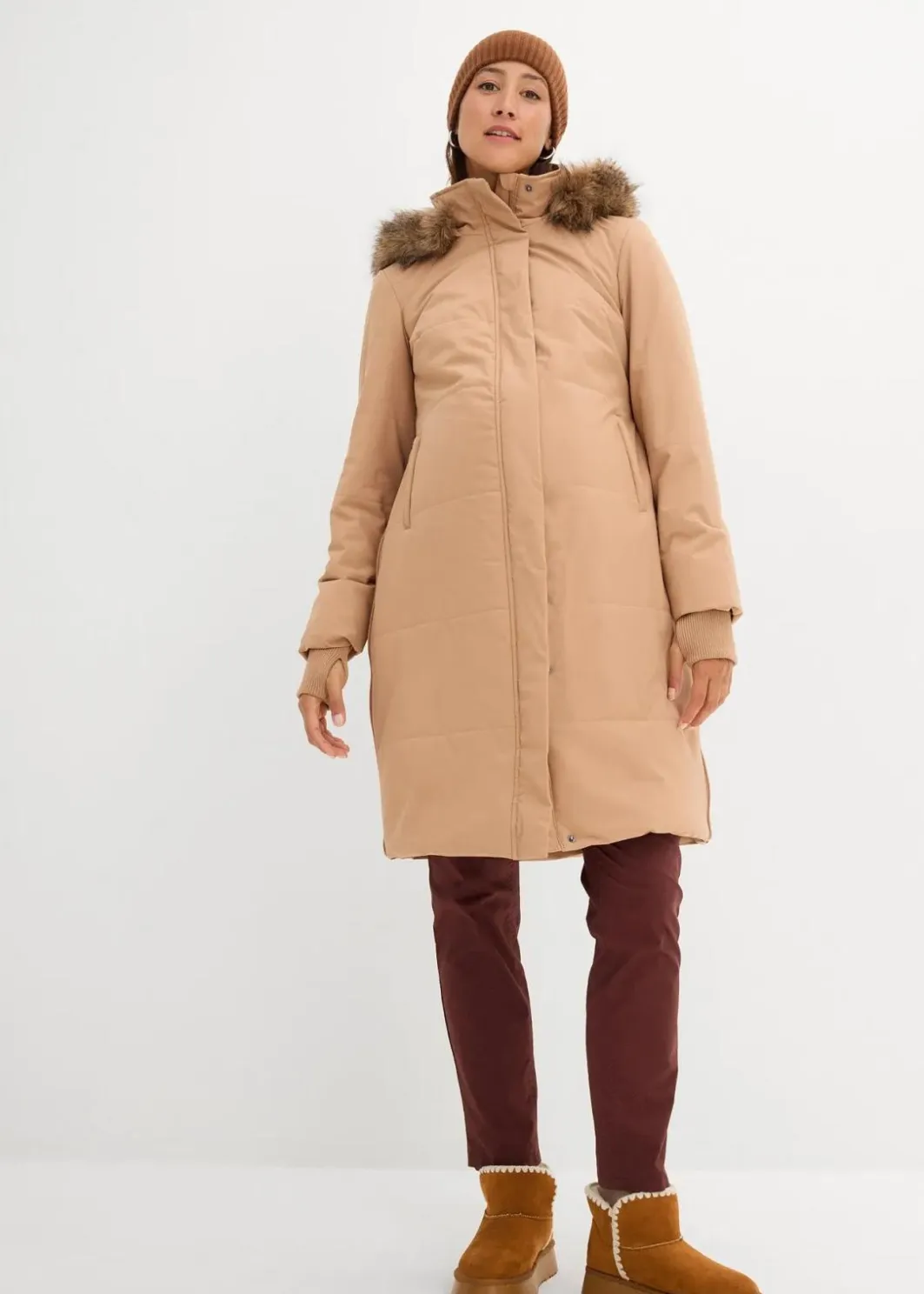 Damen bonprix Nachhaltigere Materialien|Umstandsmode|Wattierter 3-in-1 Umstands- und Tragemantel
