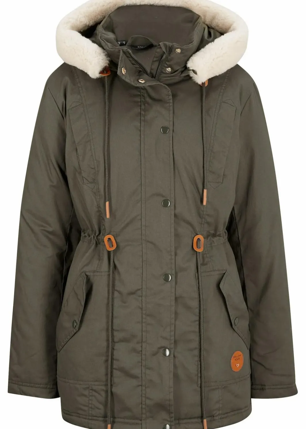 Damen bonprix Jacken & Mäntel|Bekleidung·Hosen|Wattierter Parka mit Fellimitat-Besatz