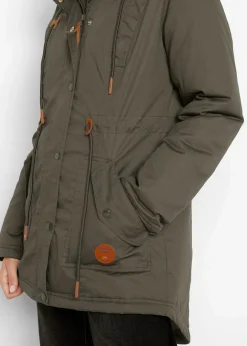 Damen bonprix Jacken & Mäntel|Bekleidung·Hosen|Wattierter Parka mit Fellimitat-Besatz