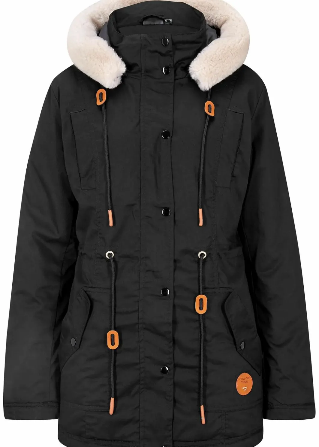 Damen bonprix Bekleidung·Hosen|Jacken & Mäntel|Wattierter Parka mit Fellimitat-Besatz