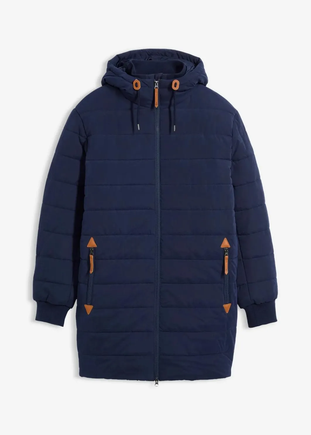Outlet wattierter Stepp-Parka mit Kapuze und Lederimitat-Details Herren Jacken & Mäntel|Große Größen