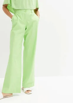 Webhose aus Leinen-Baumwoll-Mix Damen Hosen|Bekleidung·Kleider