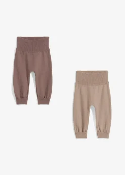 Kinder bonprix Mehrfachpacks|Hosen & Leggings|Weiche Strick-Hosen zum Mitwachsen aus Baumwoll-Mix (2er Pack)