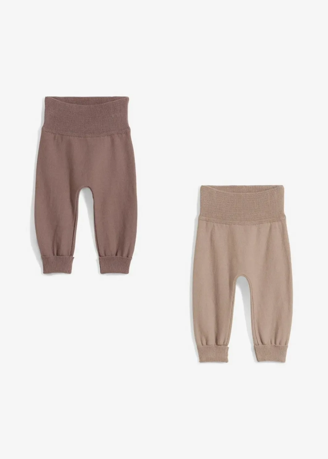Kinder bonprix Mehrfachpacks|Hosen & Leggings|Weiche Strick-Hosen zum Mitwachsen aus Baumwoll-Mix (2er Pack)